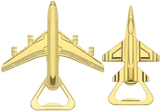 Apri-birra a forma di aereo da combattimento - 2 pezzi - Progettazione creativa - Scatola regalo - Materiale ecologico - Apripitture