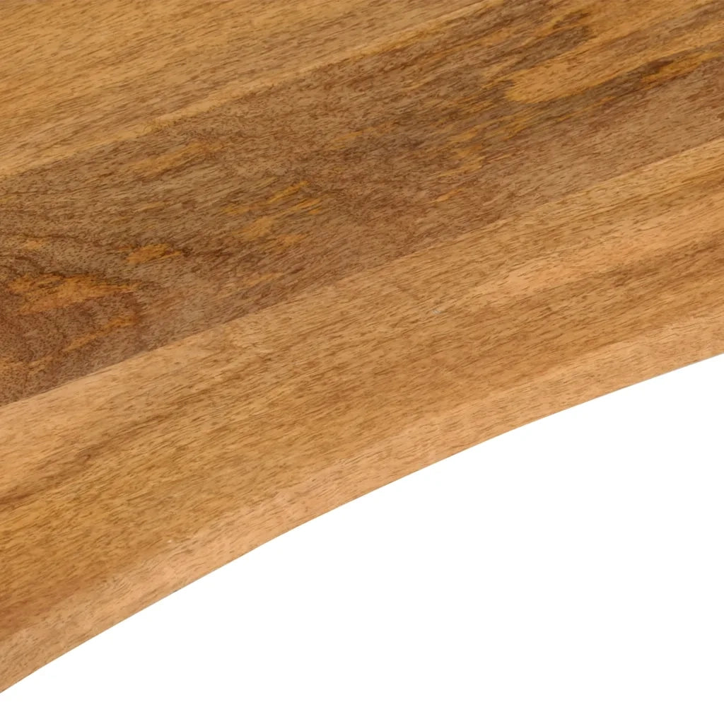 Piano Scrivania con Curva 120x60x2,5cm Massello Grezzo di Mango 370218