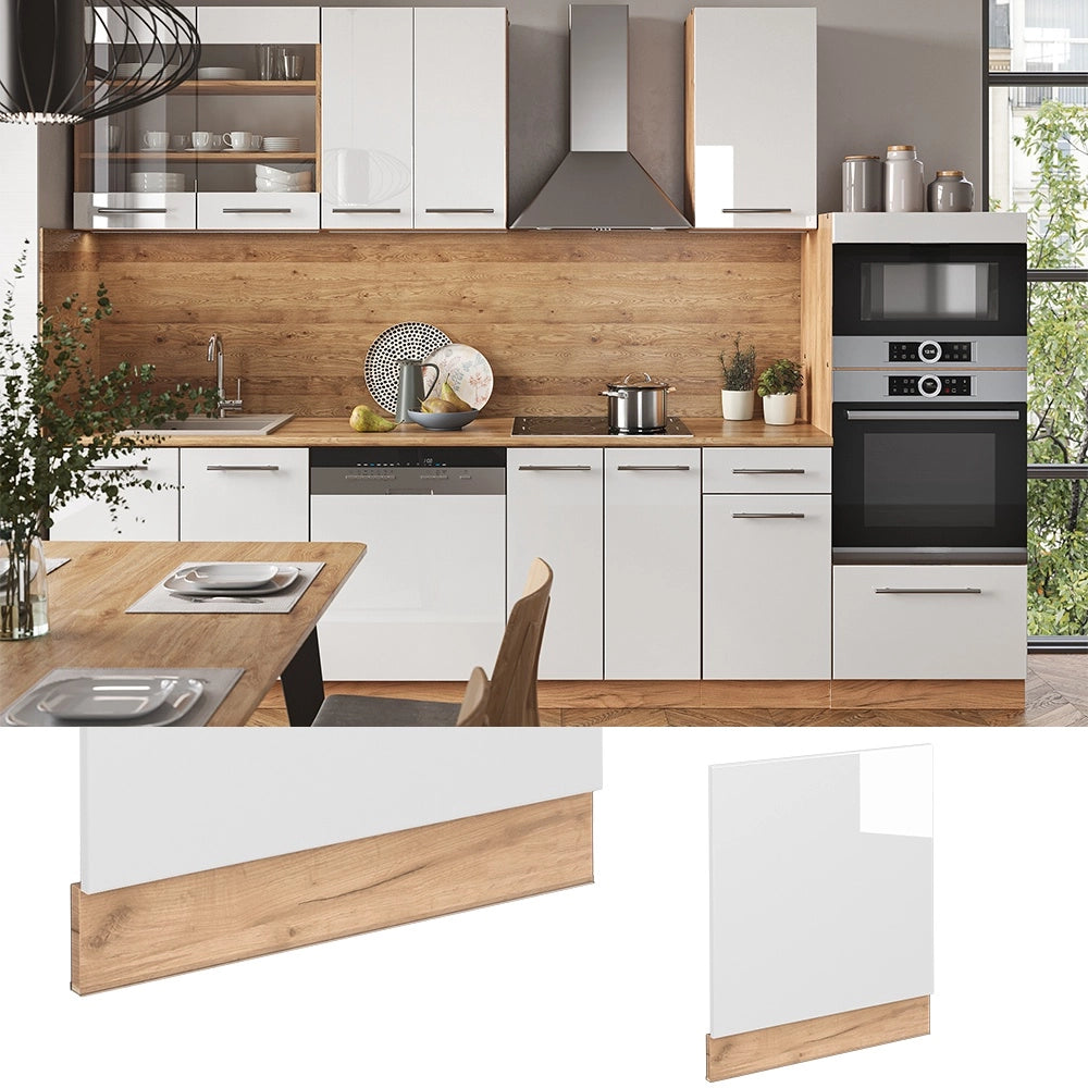 Pannello frontale Fame-Line Bianco lucido/Rovere dorato 60 cm, PL Antracite Vicco