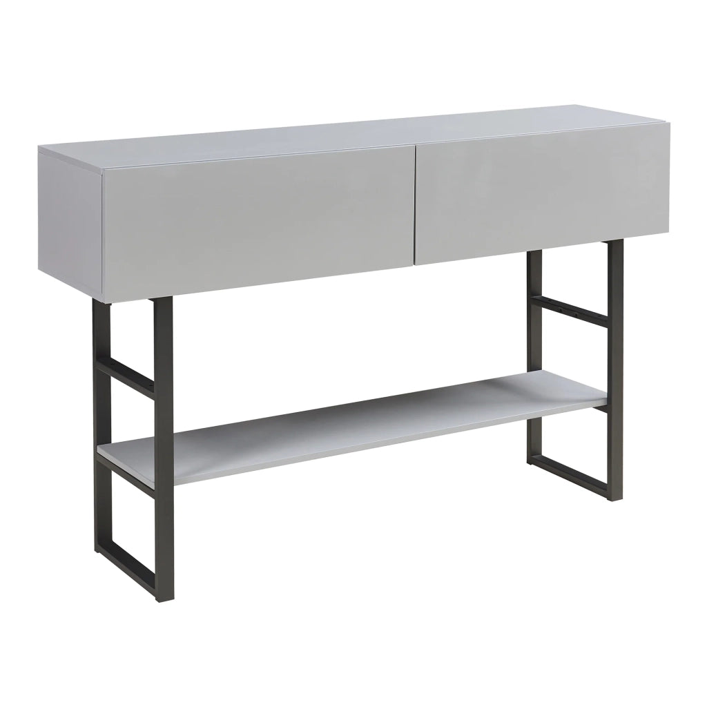 Tavolo consolle 75 x 120 x 30 cm pannello di particelle grigio chiaro 03_0010888