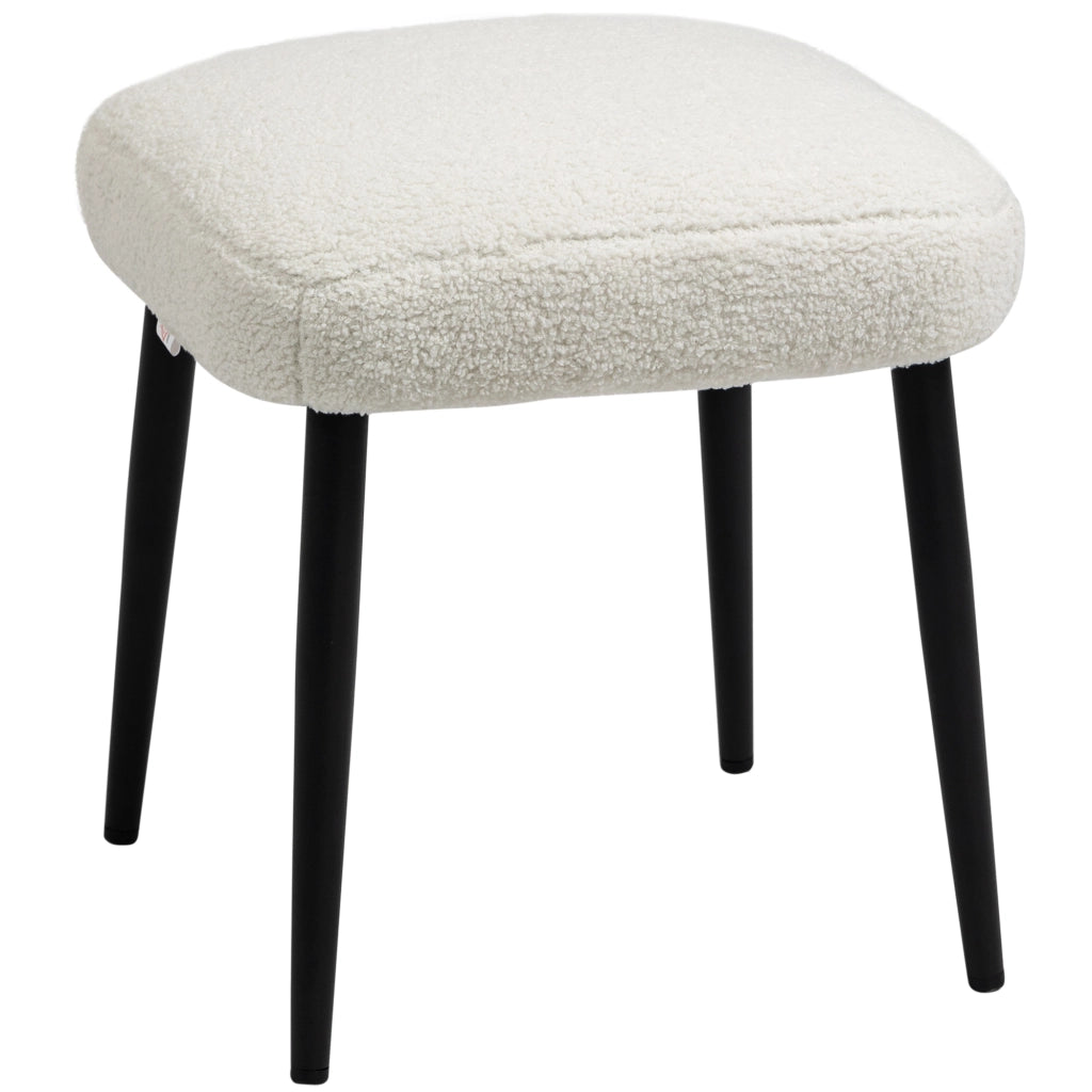 Pouf ¨C Minimal ¨C crema, tessuto boucl¨¦