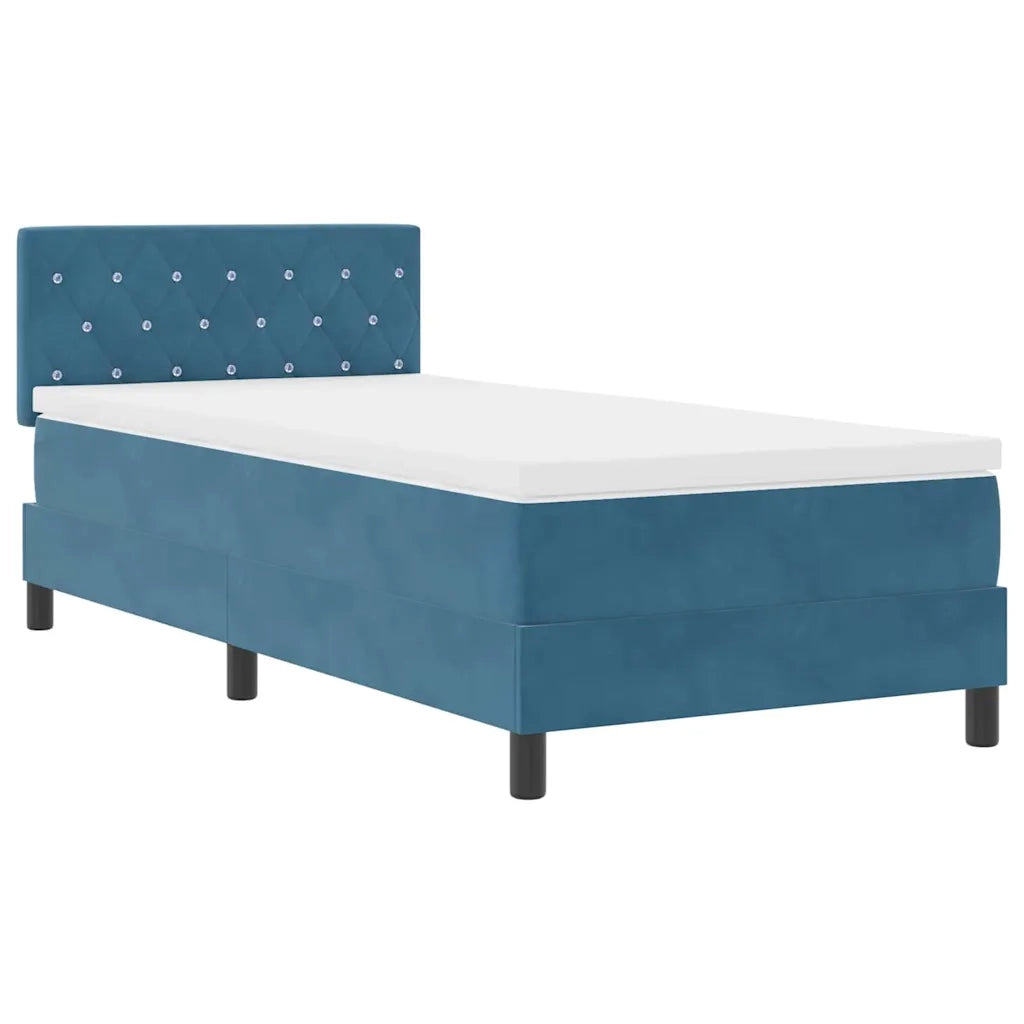 Letto a Sorgente LED con led Blu Scuro 90 x 190 cm Velluto 3342558