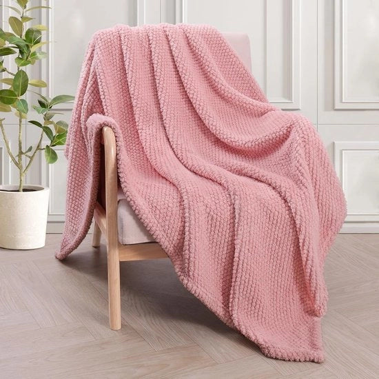 Piumino di Flanella soffice - Caldo e Comodo - 1 pezzo - Rosa - 130 x 170 cm
