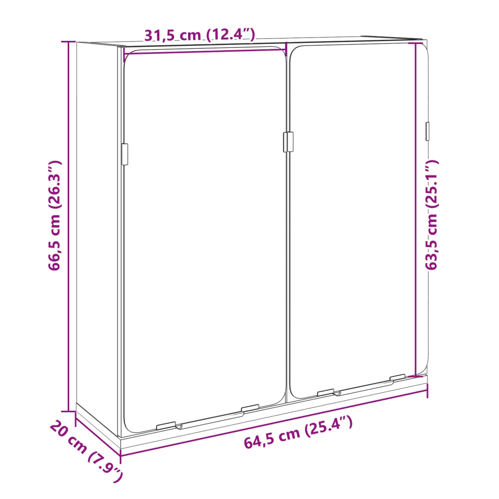 Mobile Bagno con Specchio Rovere Sonoma 64,5x20x66,5 Truciolato 849655