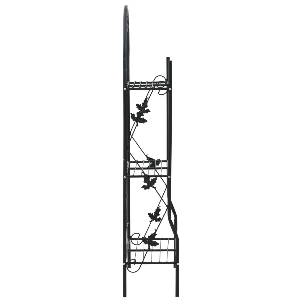 Supporto per piante | Sostegno per piante a 3 Livelli Nero 52x28x128 cm in Ferro
