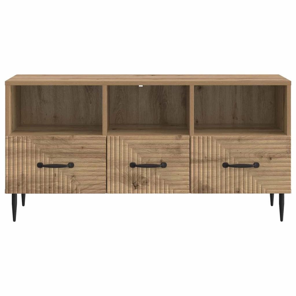 Mobile TV con cassetto-Credenza per TV Rovere Artigianale 102 x 34,5 x 50 cm 496465