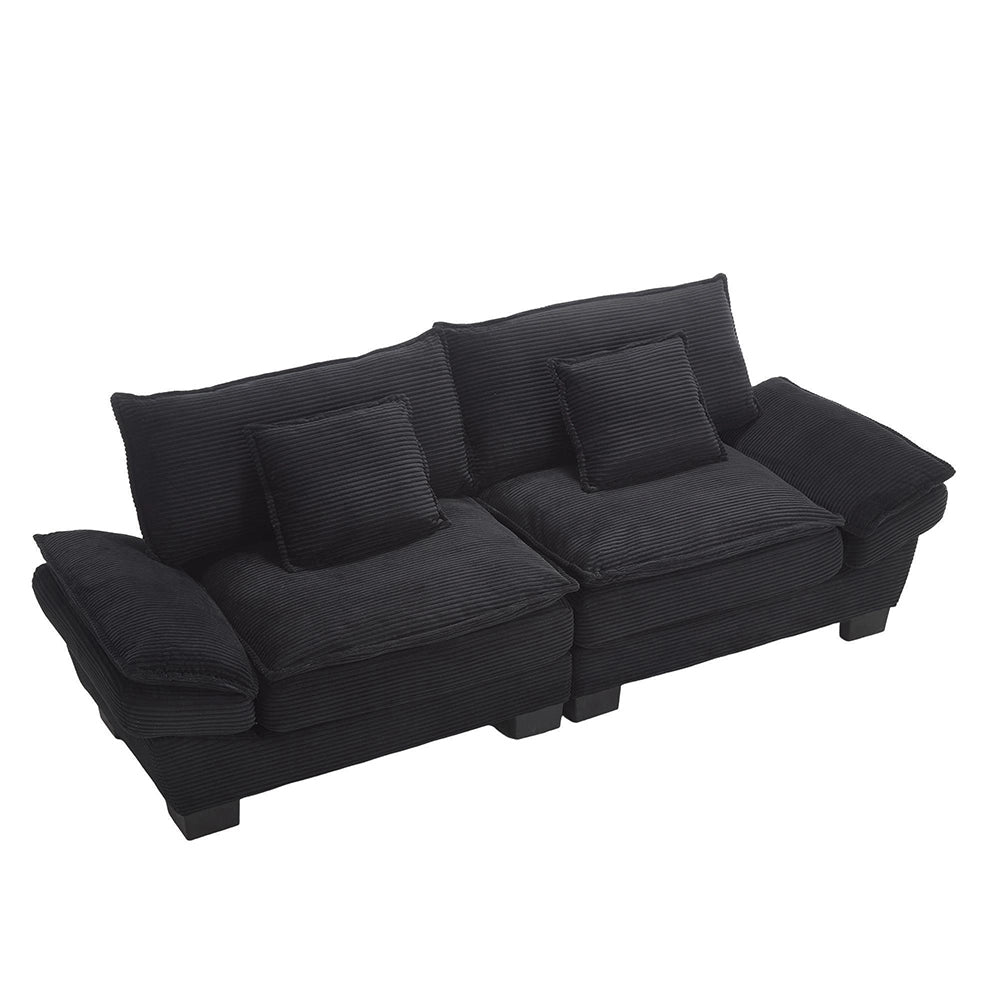 Divano letto doppio - Xylo - Con piumino, cuscino incluso, nero