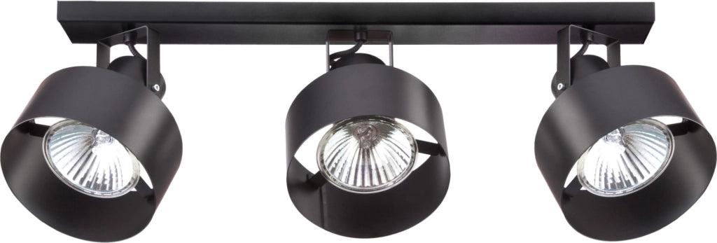 Plafoniera moderna a barra Sigma Rif Plus nera 3 faretti E27