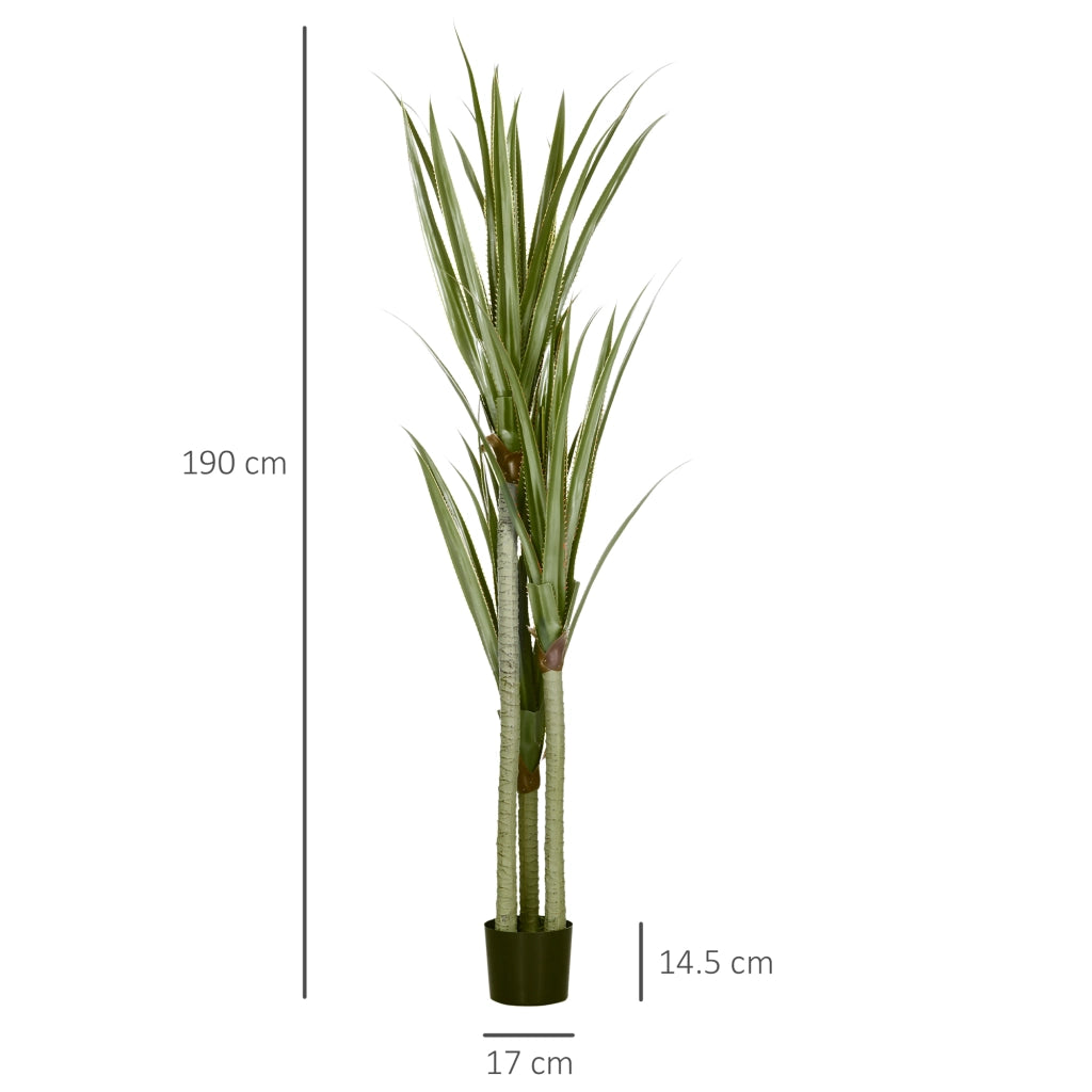 Pianta Artificiale Yucca ¨C Minimal ¨C 190 cm, Vaso PEVA e Cemento