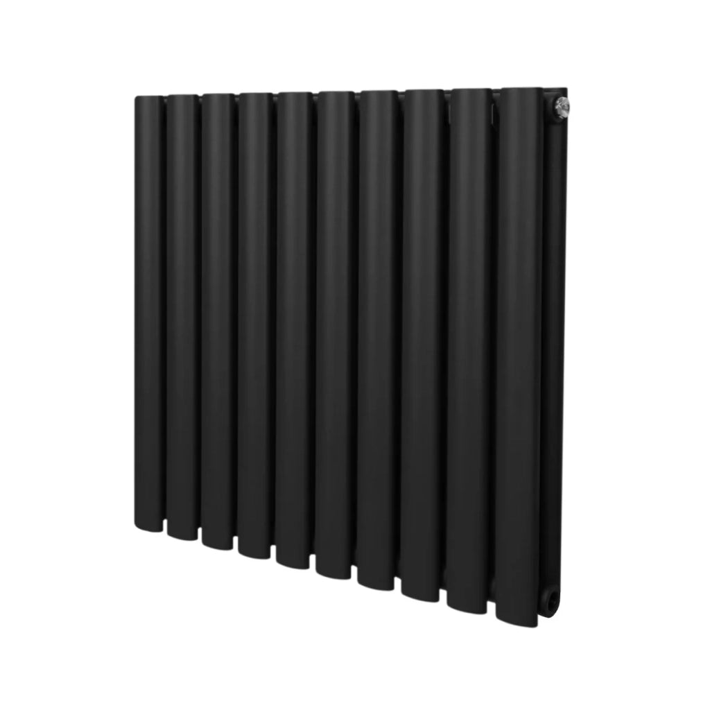 Radiatore a colonna ovale - 600 mm x 600 mm - Nero
