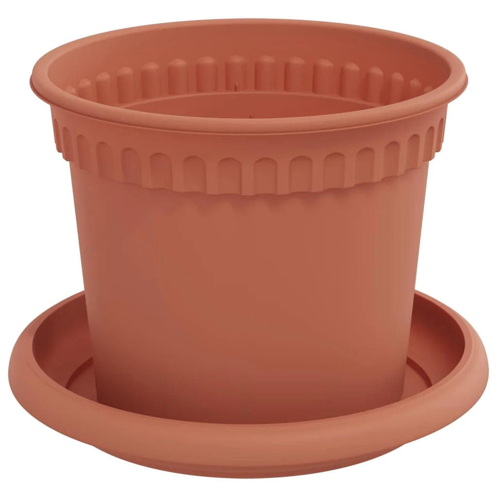 Vasi per Piante 6 pcs Rosso Mattone Ø 12,5 x 10 cm Plastica 3403254