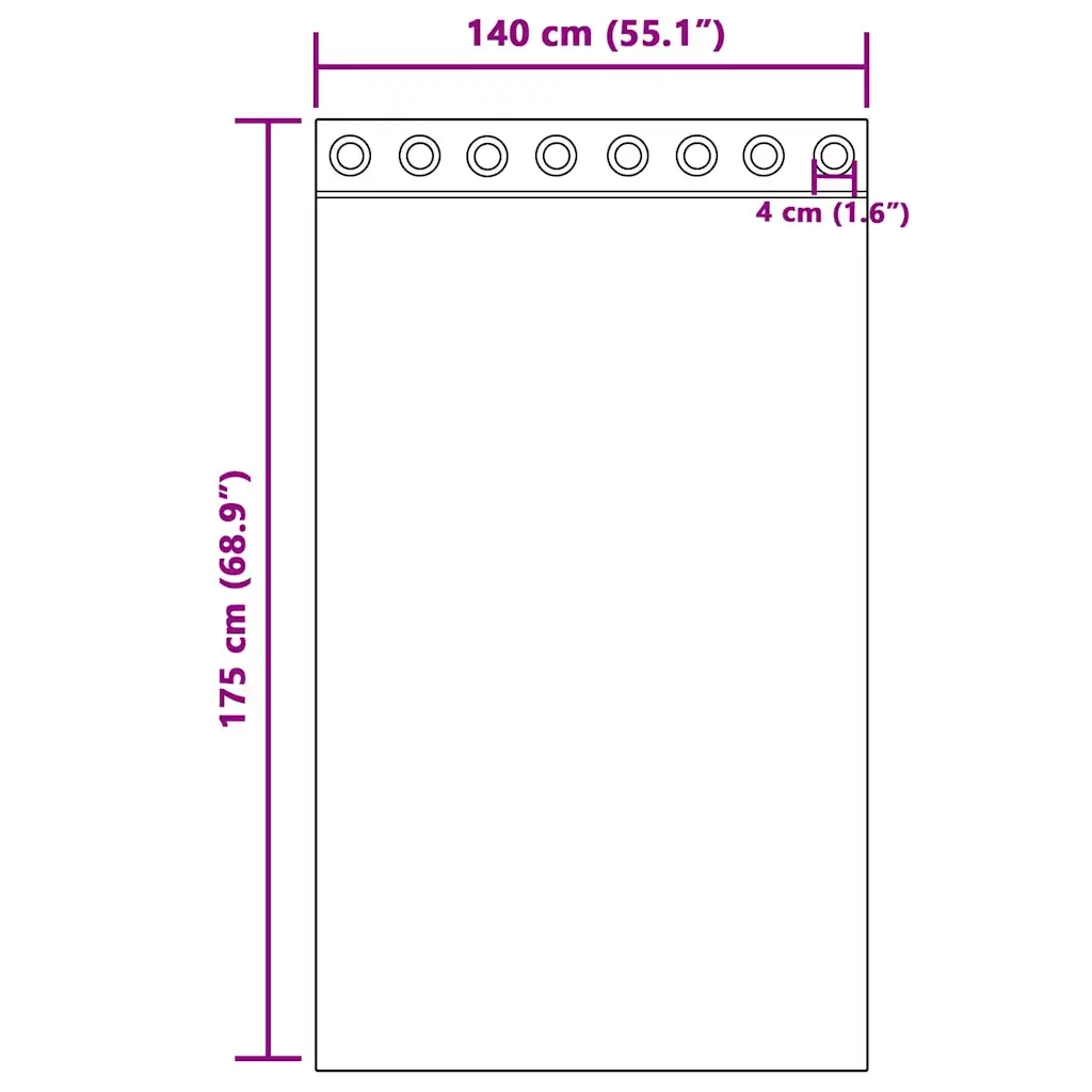 Tende in Voile con Occhielli 2 pz Viola 140x175 cm 4102102