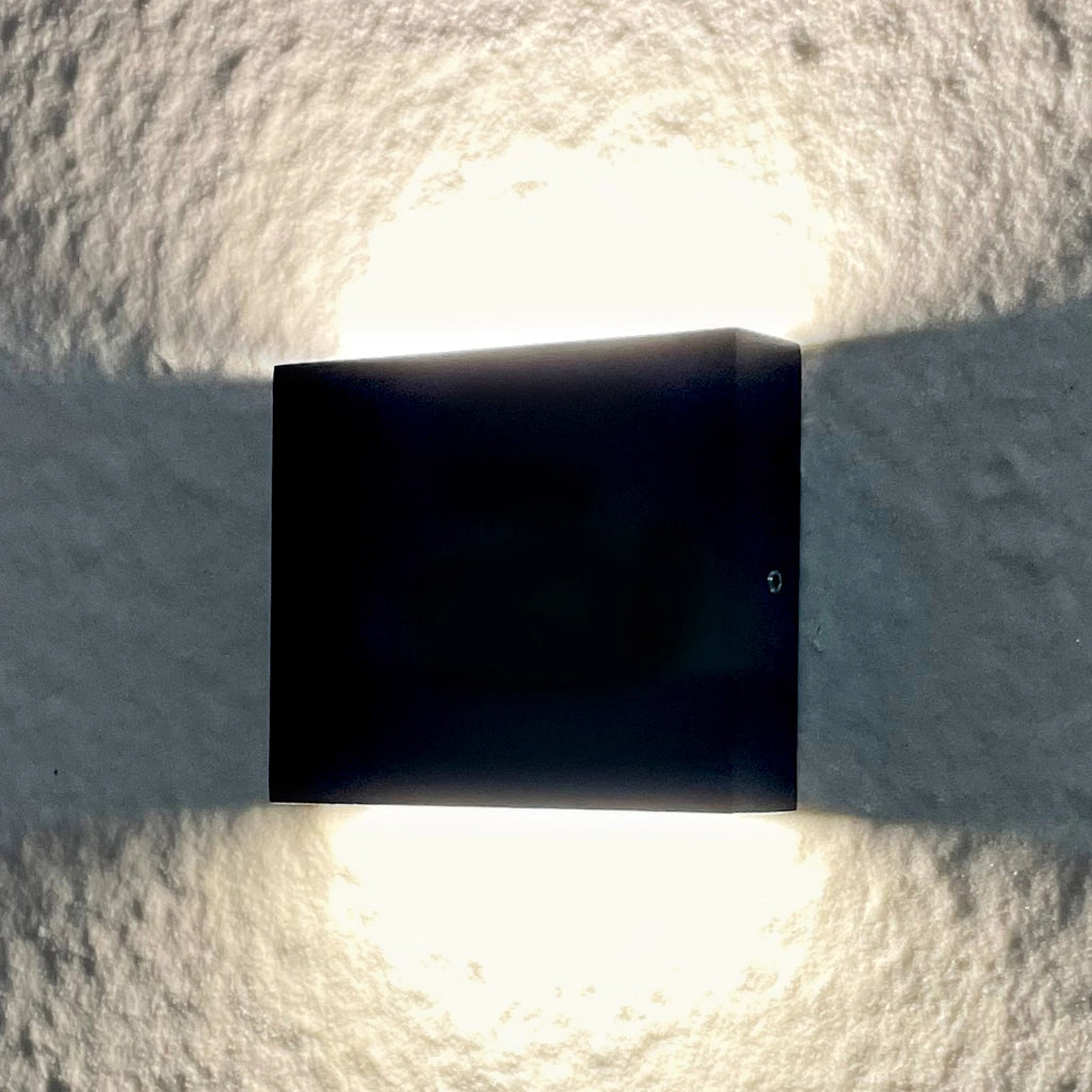 Applique esterno LED doppio quadrato nero Chicago Polux