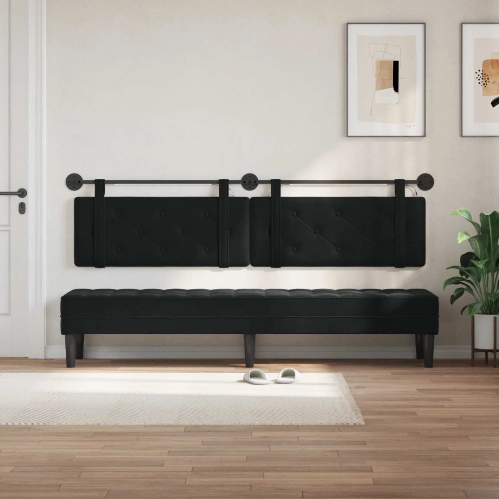 Testiera sospesa Con luce LED Nero Velluto 3424251