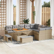 Set Divano da Giardino con cuscino 12 pcs Beige e Grigio Chiaro