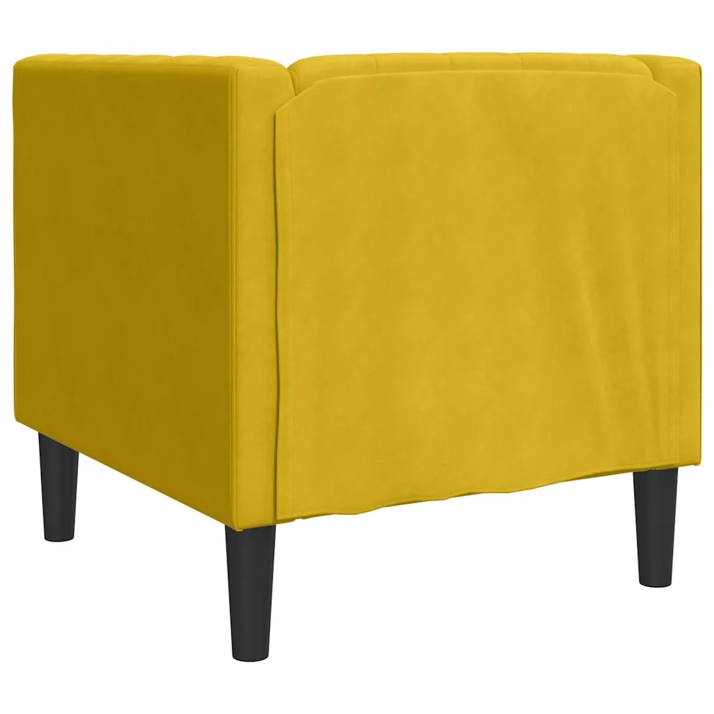 Poltrona | Sedia Relax Chesterfield Gialla in Velluto