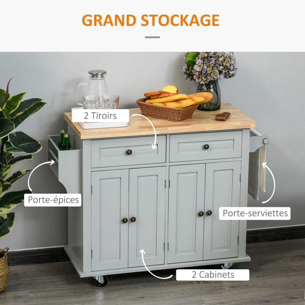 Tavolo da cucina con ripiani ¨C Minimal ¨C grigio