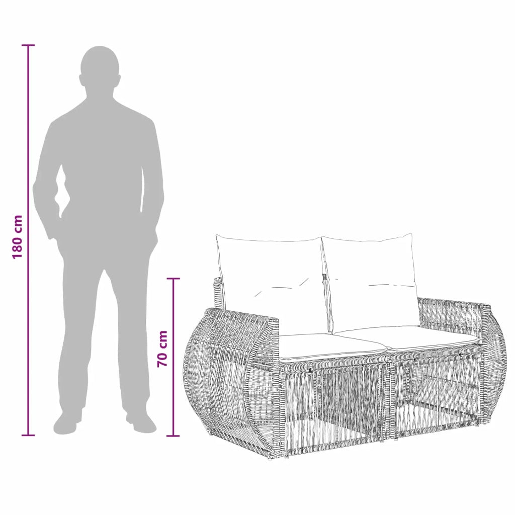 Set Divano da Giardino 7 pz Nero polyrattan 3435349