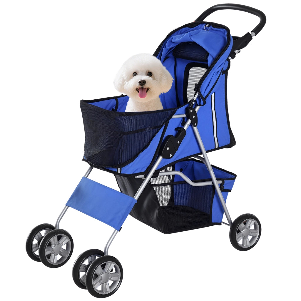 Casetta per Cani con Toldo Ajustable ¨C Minimal ¨C 75x45x97 cm Blu