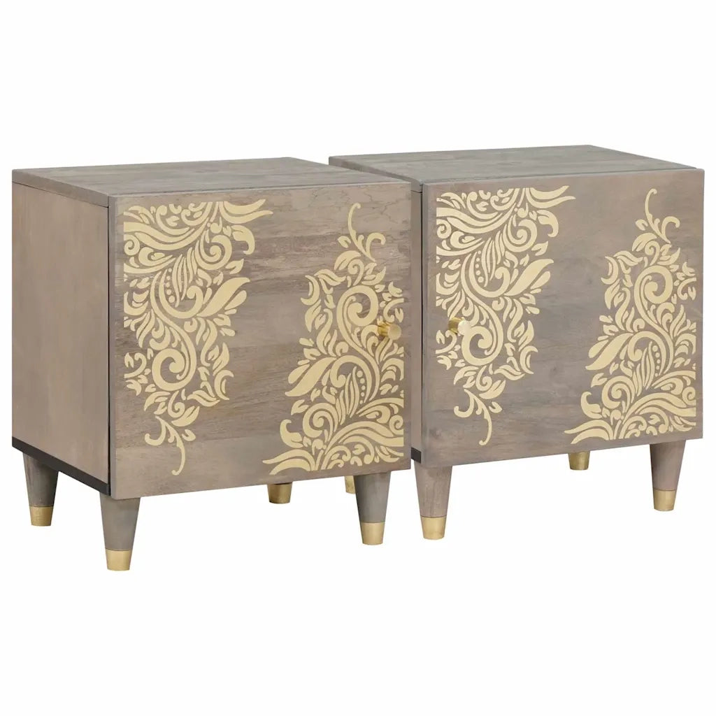 Comodino con porta 2 pcs Grigio 40 x 33 x 46 cm 4018769