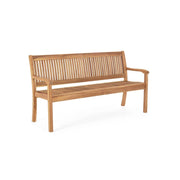 Panca a tre posti in legno massiccio 158x62x88 h cm