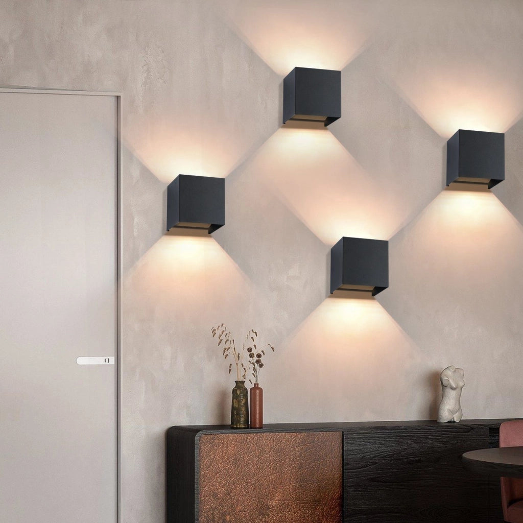 ZMH 4 Appliques LED da Muro Est Int Nere Up Down IP65 per Casa Scale