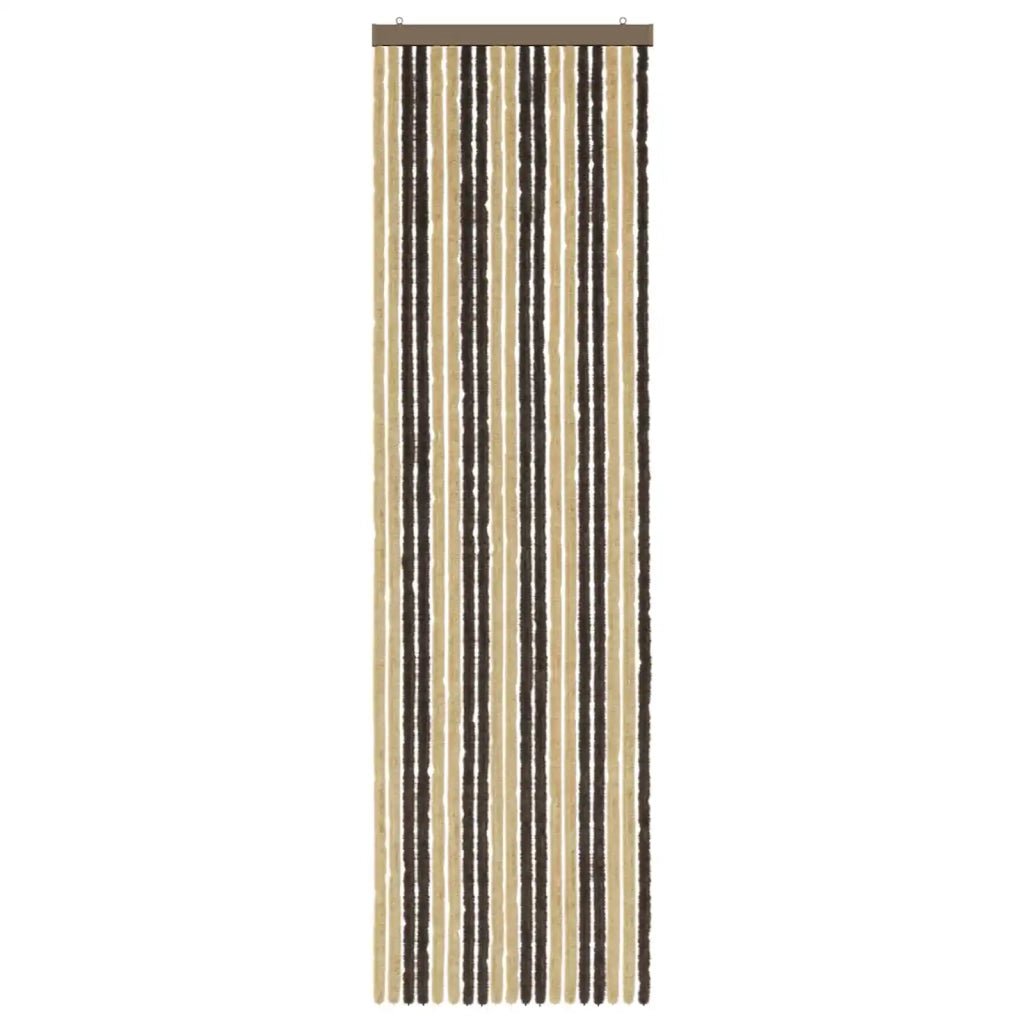 Tenda per insetti in chenille Marrone Scuro e Beige 56 x 200 cm 42034430