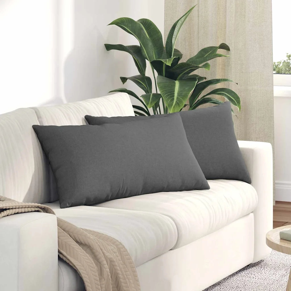 Cuscini da Divano 2 pcs Grigio scuro 80 x 40 cm Tessuto 42013697