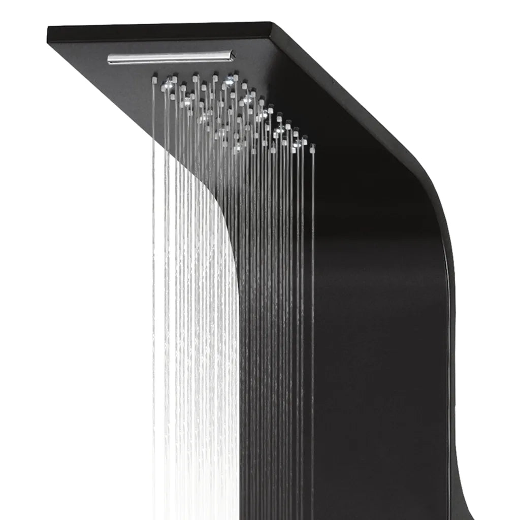 Colonna Doccia in Alluminio 20x44x130 cm Nero cod mxl 78206