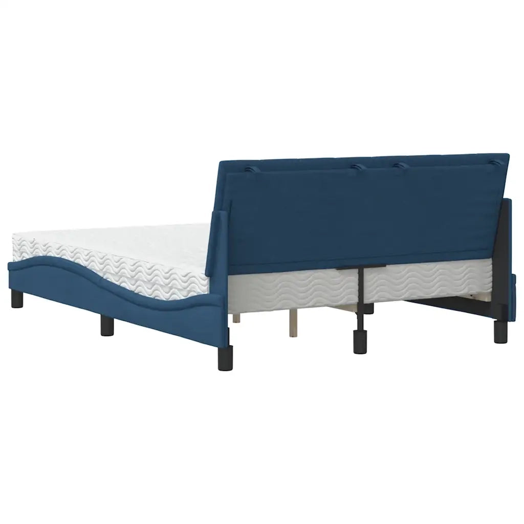 Letto con Materasso Hanko Blu 120x200 cm in Tessuto 3310523