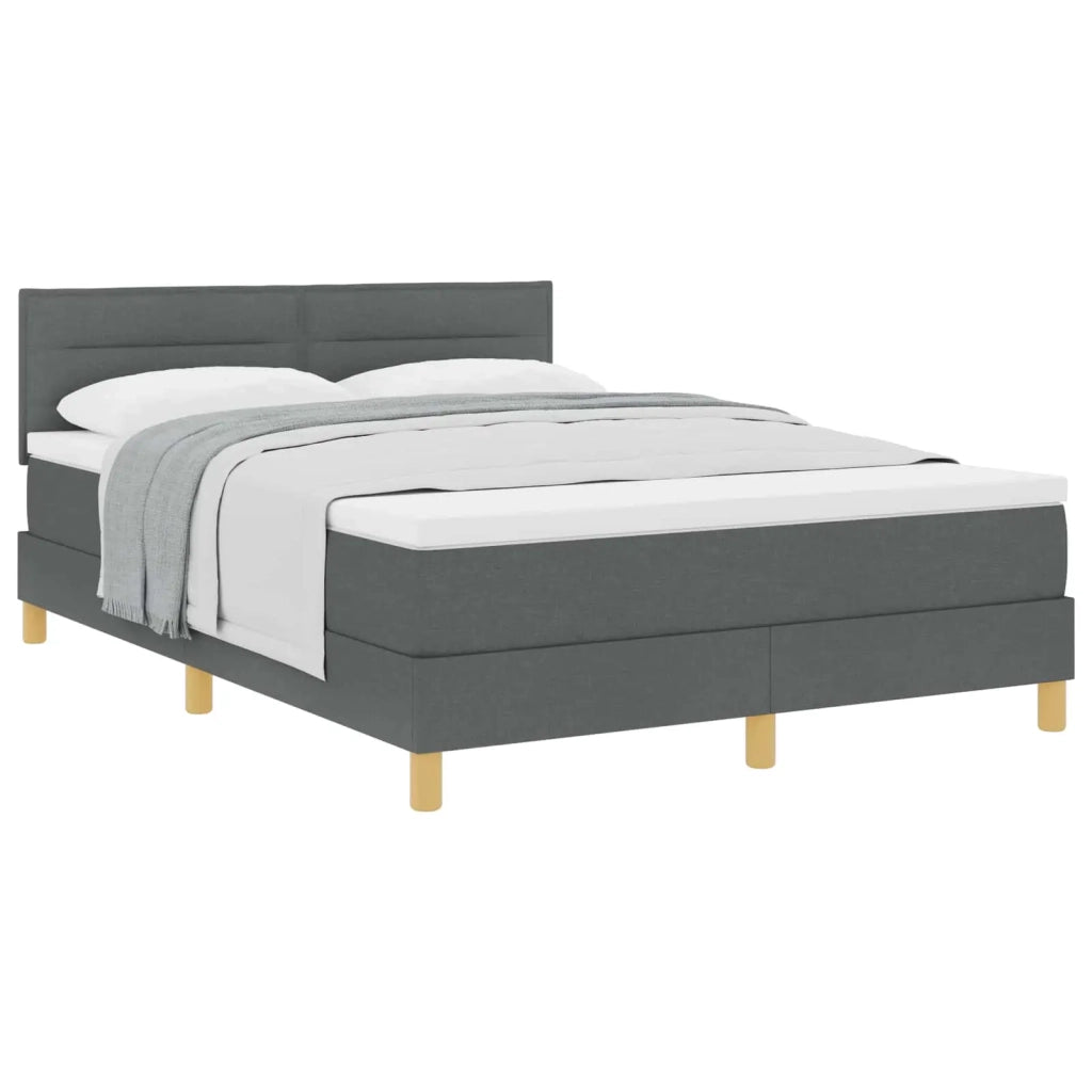 Letto a molle con cuscino Grigio scuro 140 x 200 cm Tessuto 3338847