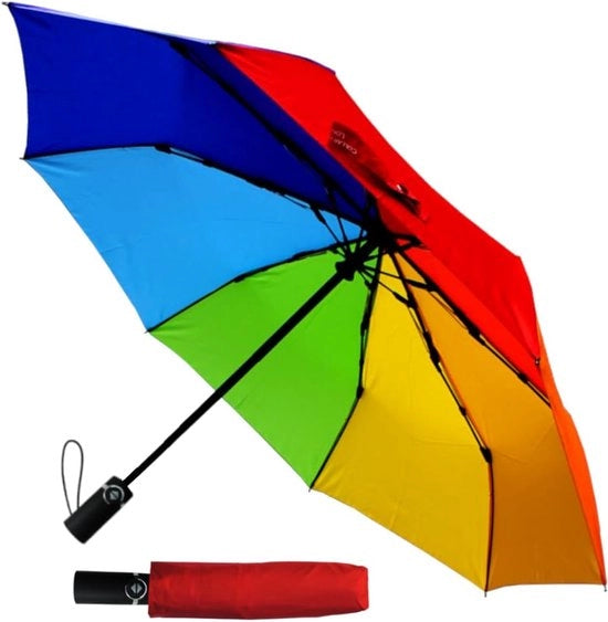 Paraplu a Vento Compattibile e Ripiegabile - Colore Arcobaleno