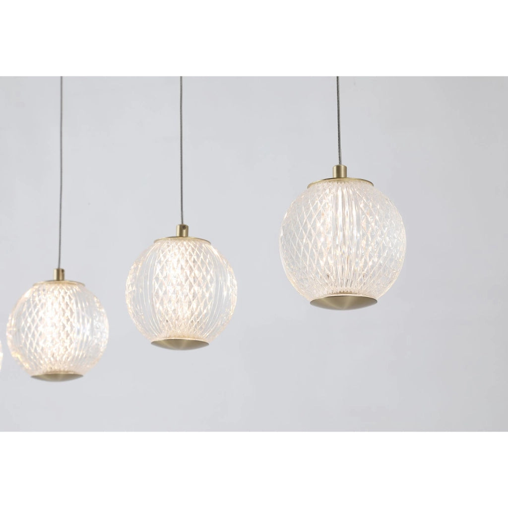Allure 5Lt Bar Pendant - Metallo ottone satinato e acrilico trasparente