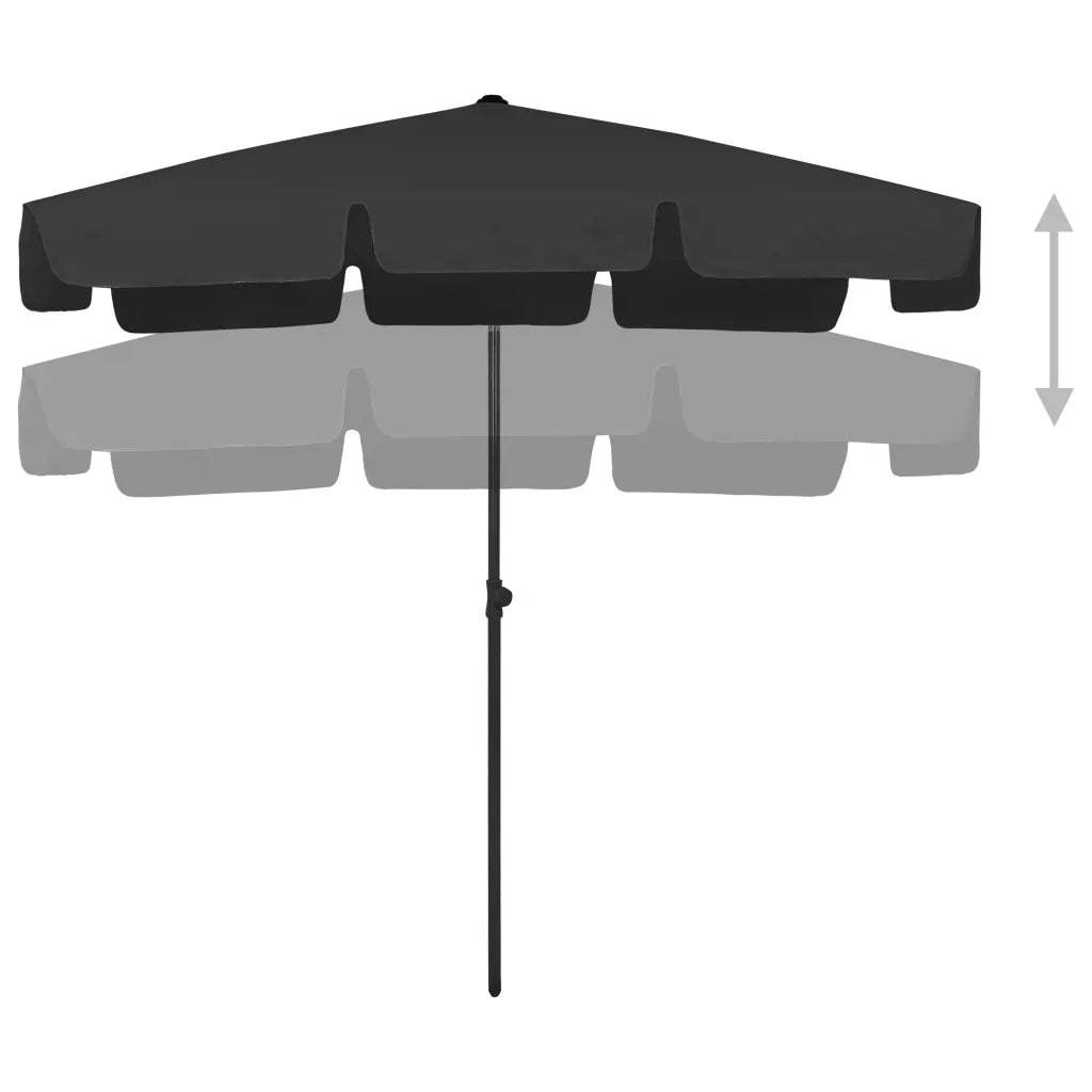 Ombrello | Parasolne da Spiaggia Nero 200x125 cm