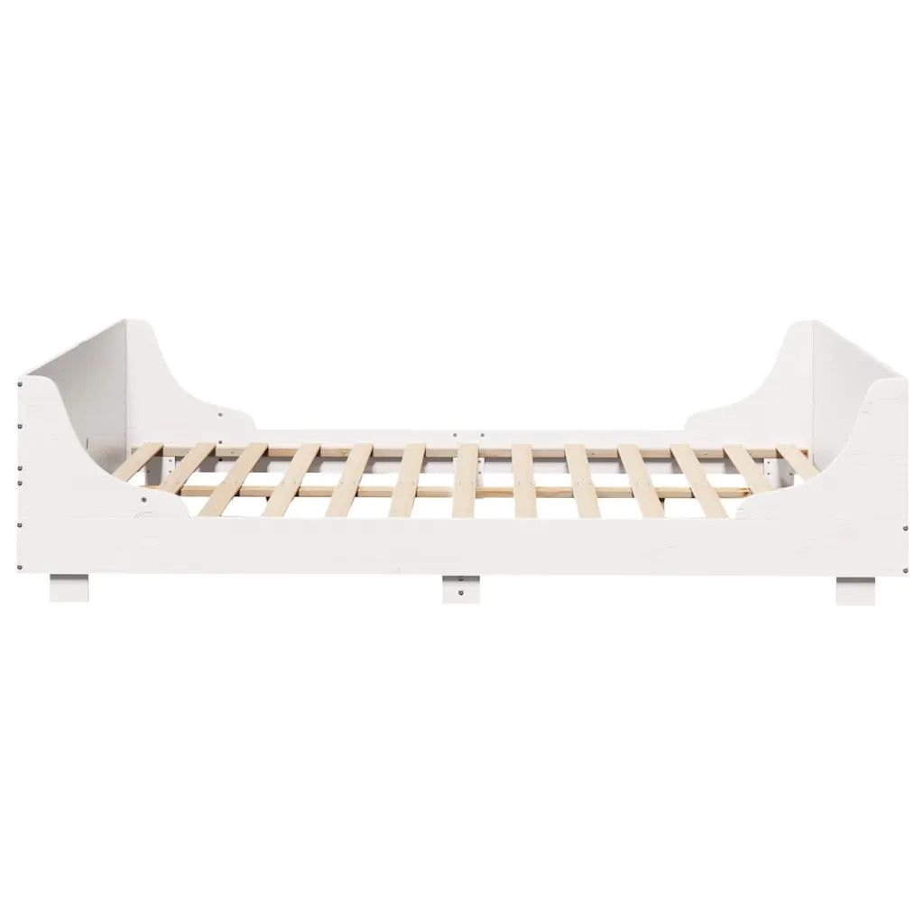 Letto senza Materasso-Struttura Letto Bianco 140x200 cm Legno Massello di Pino 641117