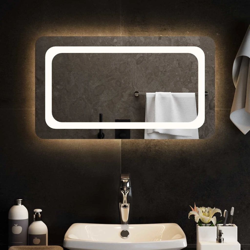 Specchio da bagno LED Trasparente 70 x 40 cm vetro temperato 42045833