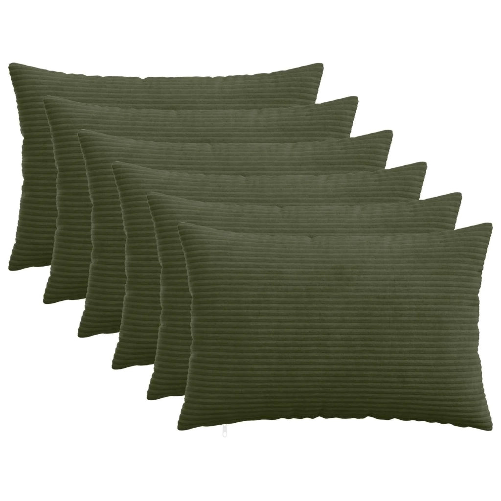 Federa 6 pcs HEERLEN Verde 50 x 80 cm corduroy 911982