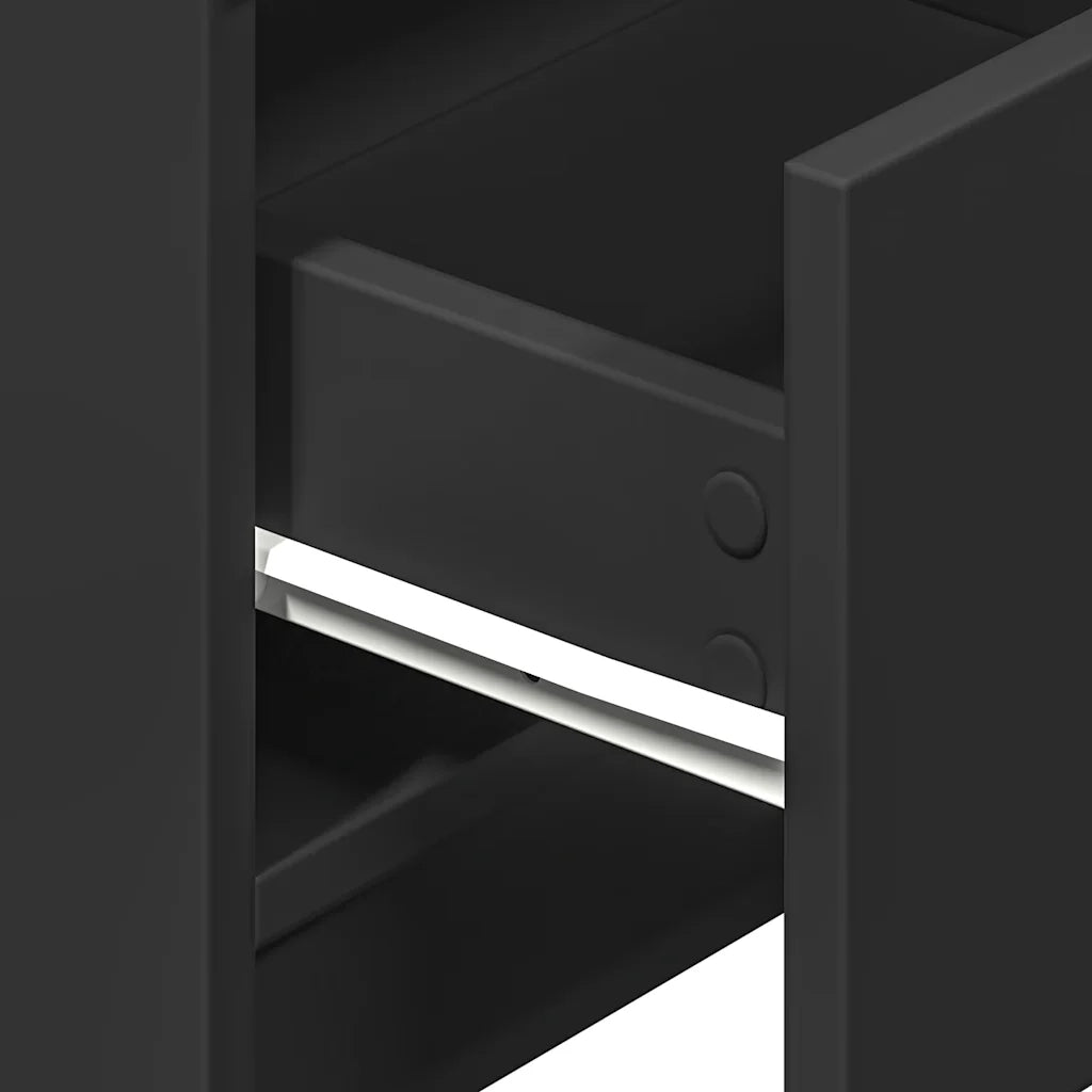 Comodini 2 pz con 2 Cassetti-Set di 2 Tavolino da notte Neri 40x36x50 cm