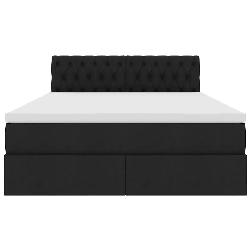 Letto con contenitore e materasso Nero 140 x 200 cm