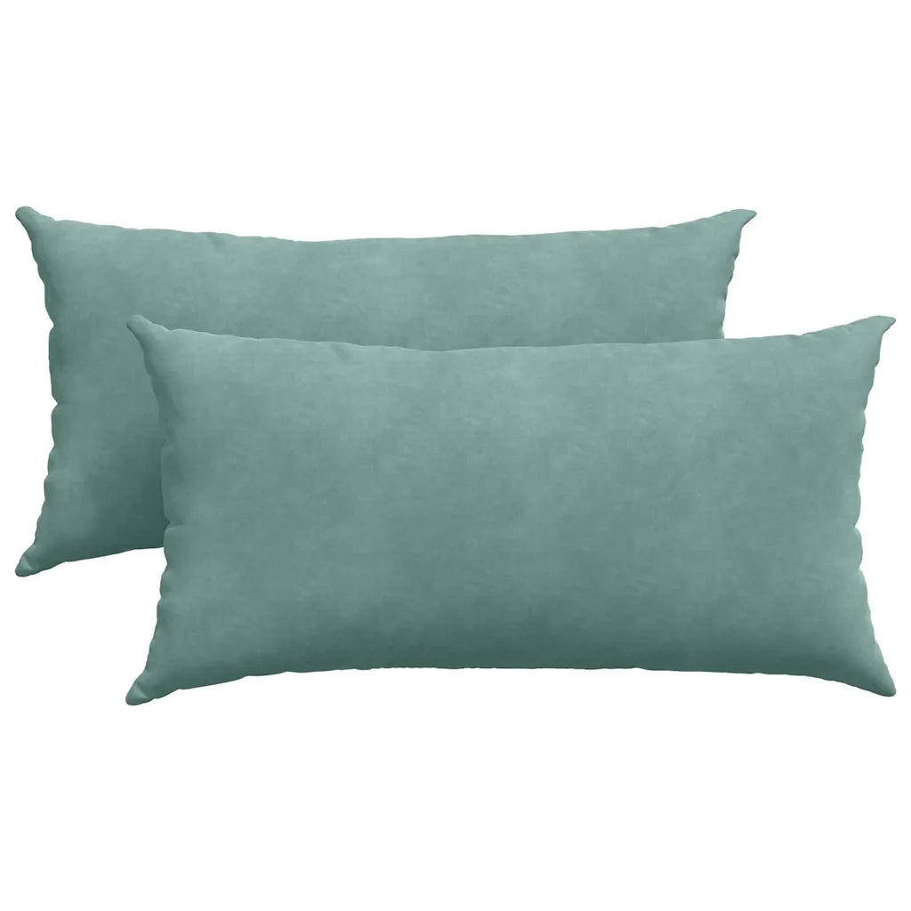 Cuscini da Divano 2 pcs Verde Mare 80 x 40 cm Tessuto in Cords 42013723