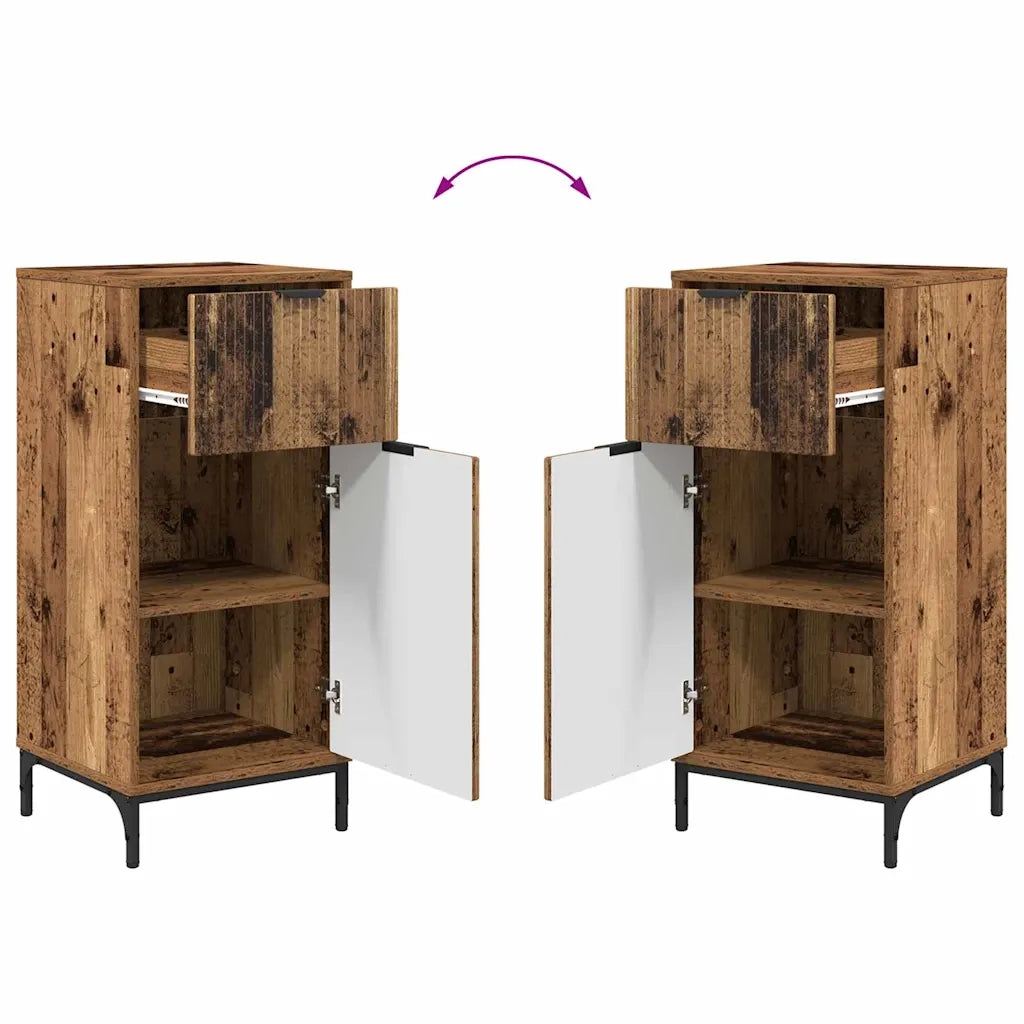 Set di mobili per il bagno con cassetto 2 pcs Legno vecchio 3393101