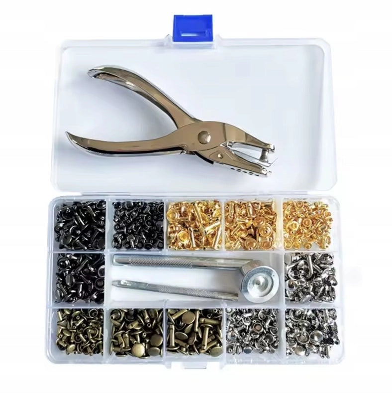 Set di Rivetti FixCraft 360Z – 360 Pezzi, 6–12 mm | Metallo Resistente | Per Pelle, Borse, Cinture, Fai da Te