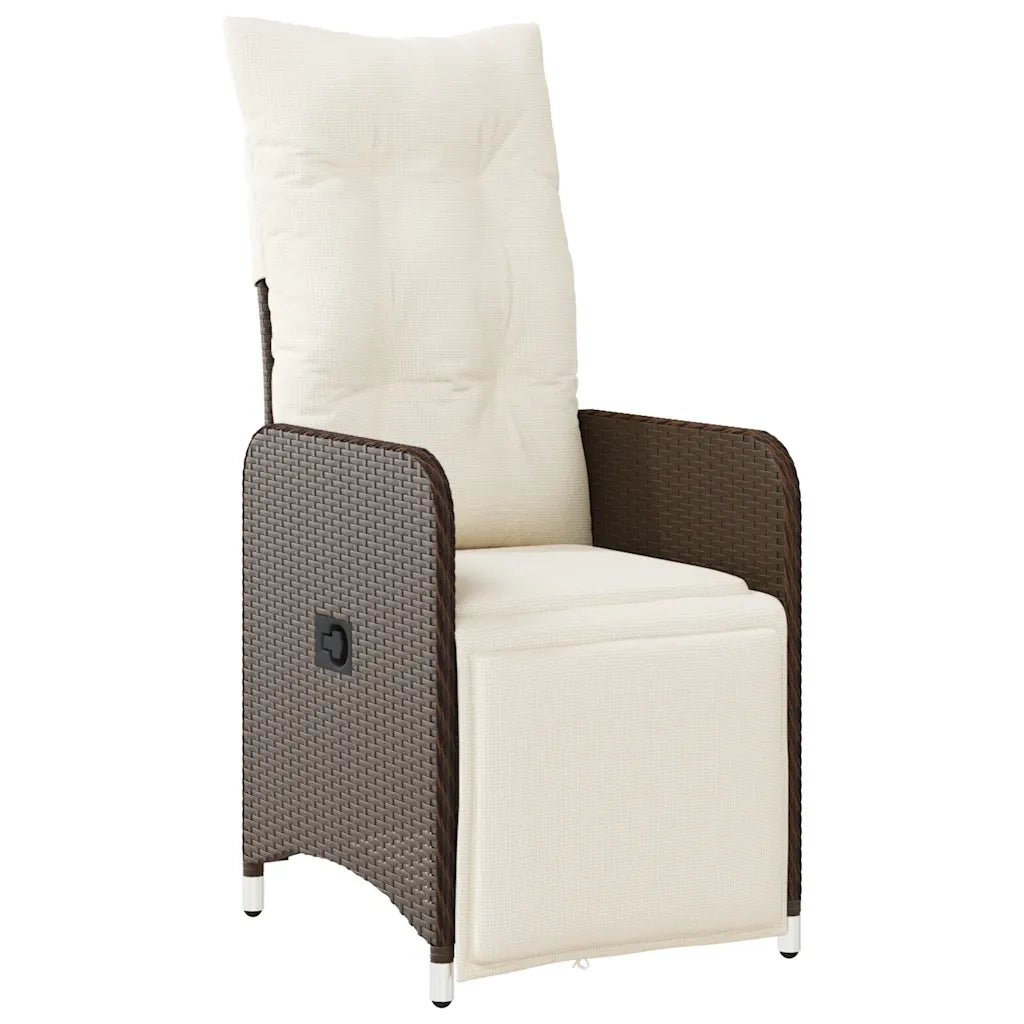 Set Bistrò da Giardino 9 pz con Cuscini in Polyrattan Marrone 3277074