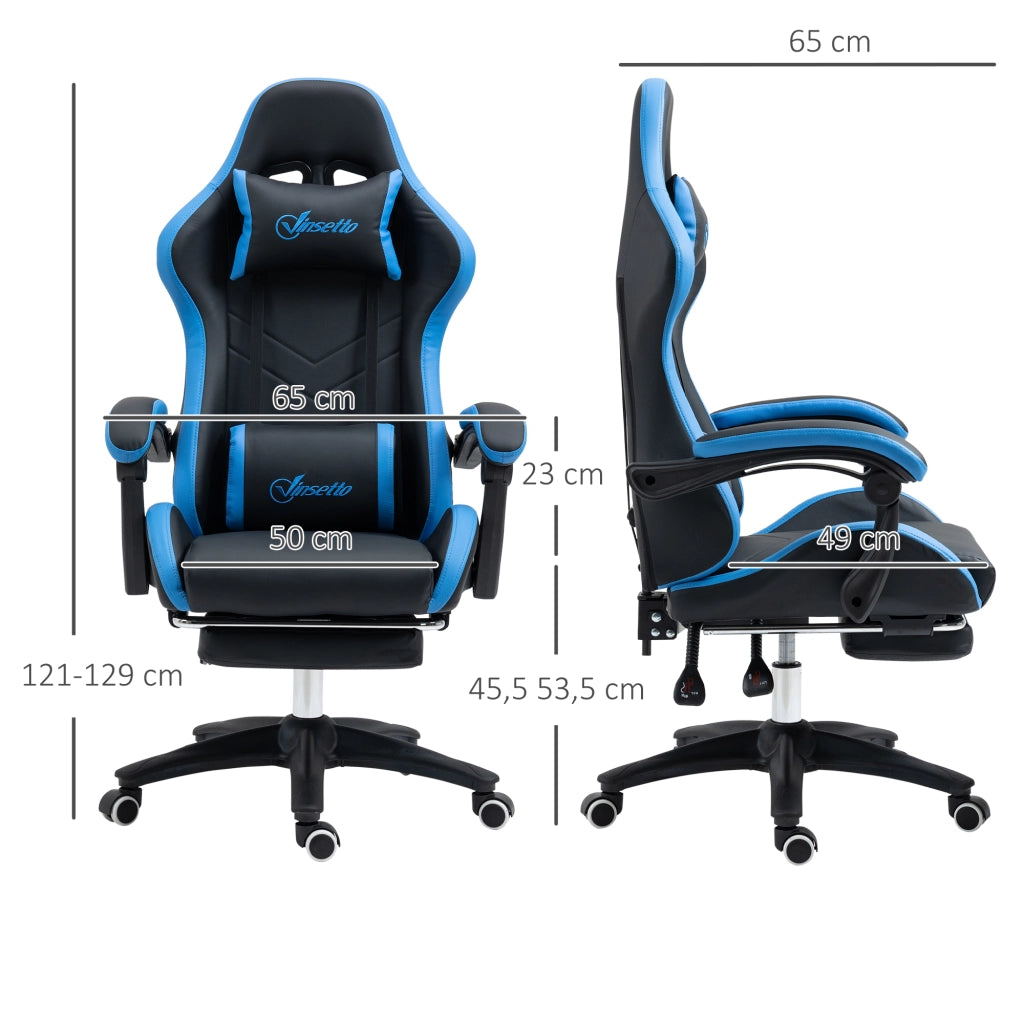 Sedia da Ufficio Gaming ¨C Zephmum ¨C Blu e Nero con Schienale e Supporto Lombare
