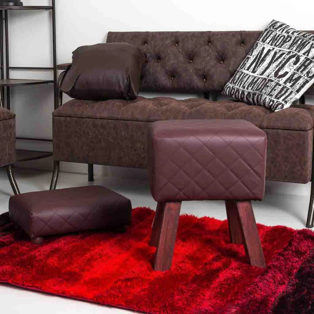 Sgabello imbottito marrone 36x30x47h