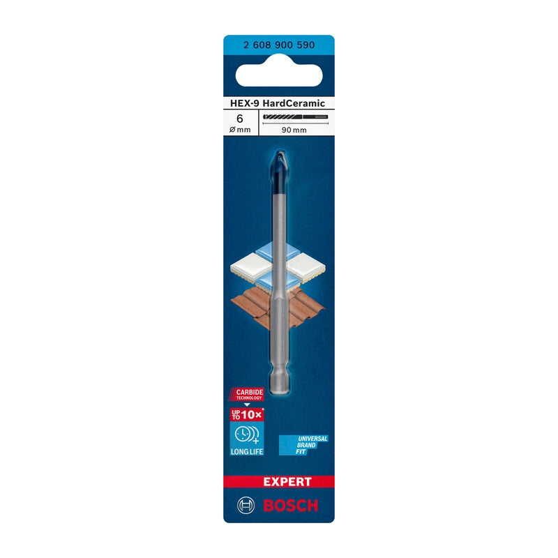 BOSCH-A PUNTA P/CERAMICA HEX-9 D  6X90 MM