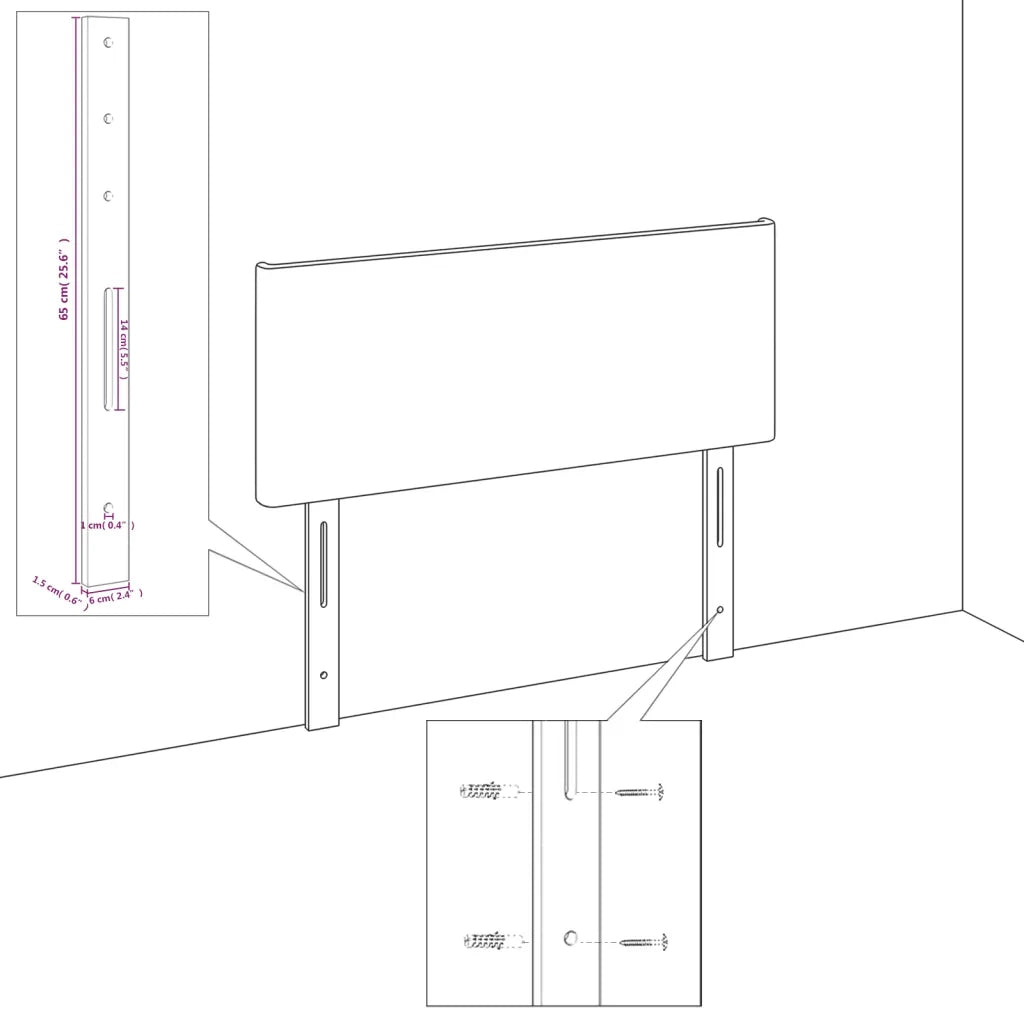 Testiera ad Orecchio-Testata con Orecchie Grigia 83x23x78/88 cm in Similpelle 244834