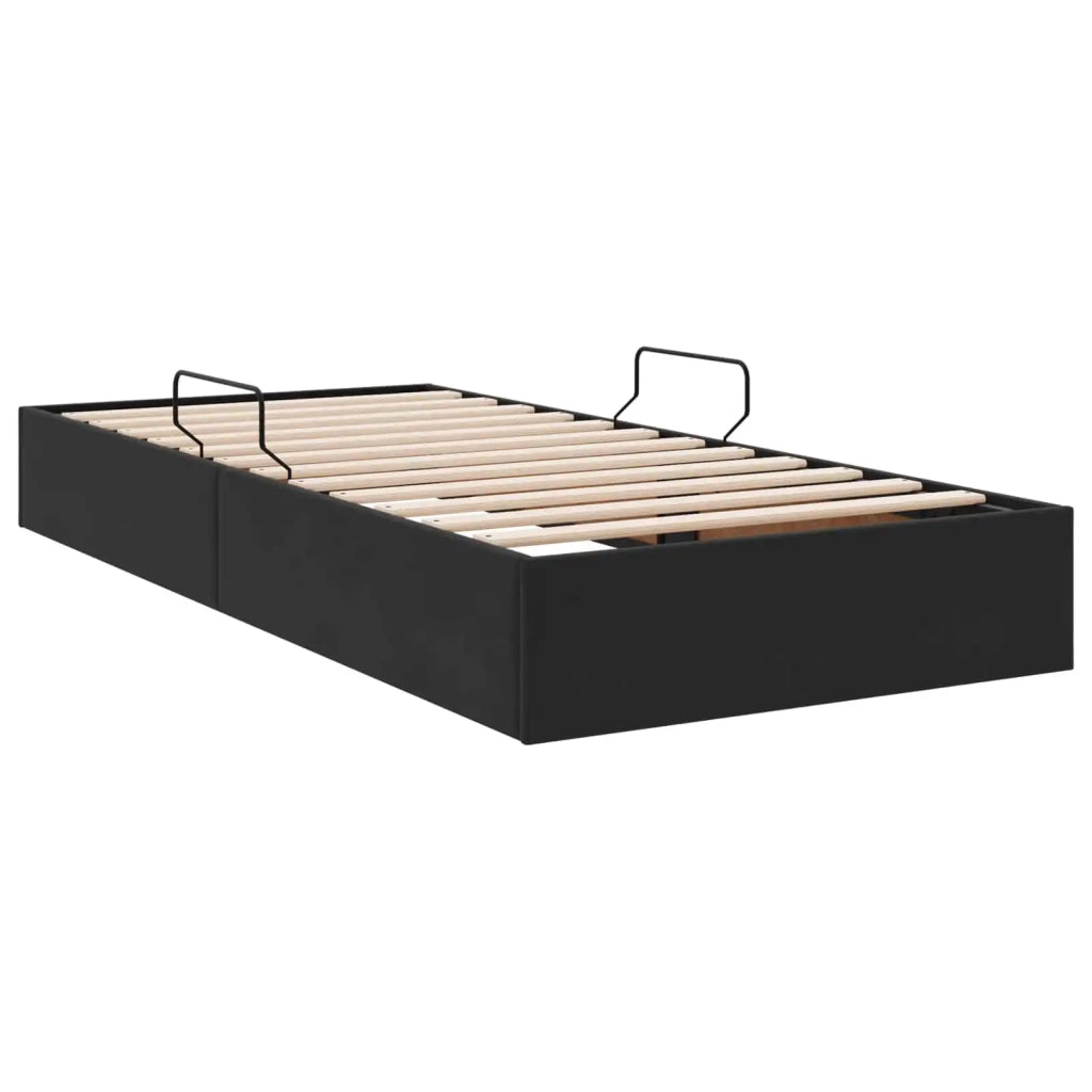 Letto ottomano con archiviazione Nero 90 x 190 cm Velluto 3442852