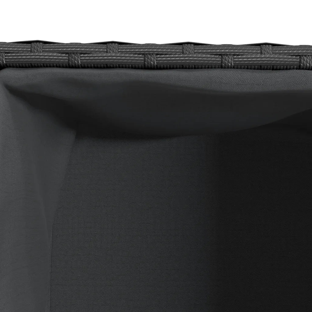 Fioriera da Giardino con 2 Vasi Nera 72x30x32 cm in Polyrattan 366422