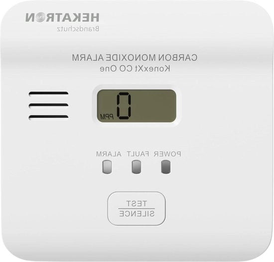 Molto sicuro CO One Melder del gas monossido 10 anni di durata - con display - pulsante di allarme di test